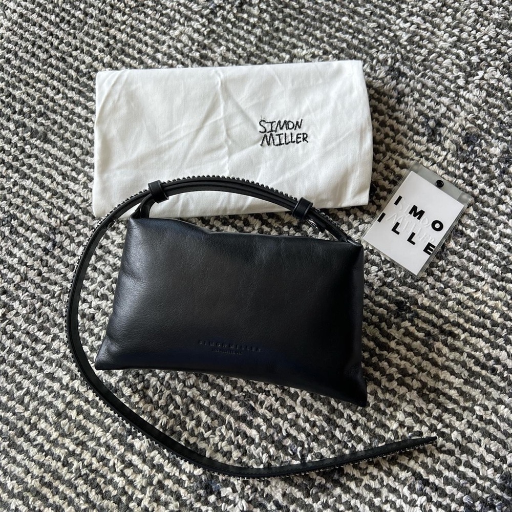 SIMON MILLER Mini Puffin Leather Shoulder Bag crystal strap